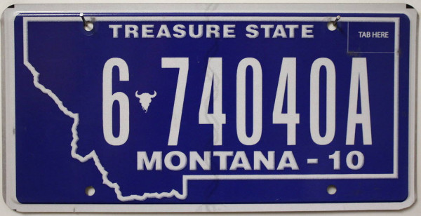 MONTANA Treasure State - Nummernschild # 6-74040A ...